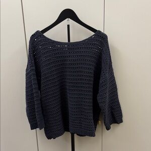 Coldwater Creek Dark Blue Crochet Sweater